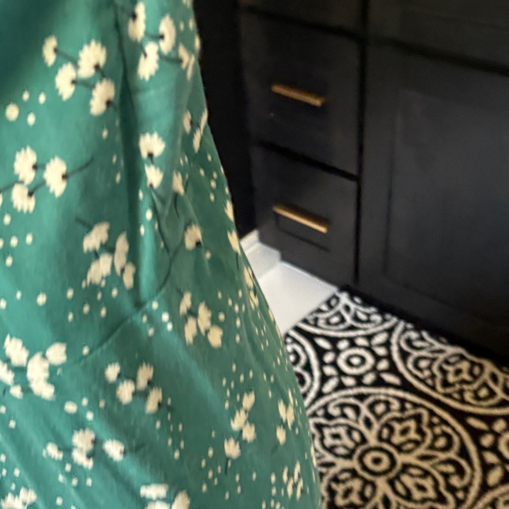 Mod Anthro sleeveless floral teal white, Teal Floral Maxi Dress - Picture 6 of 8